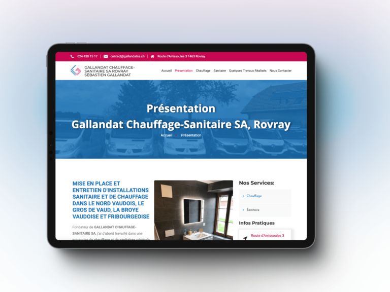 Gallandat SA - Chauffage Sanitaire à Rovray