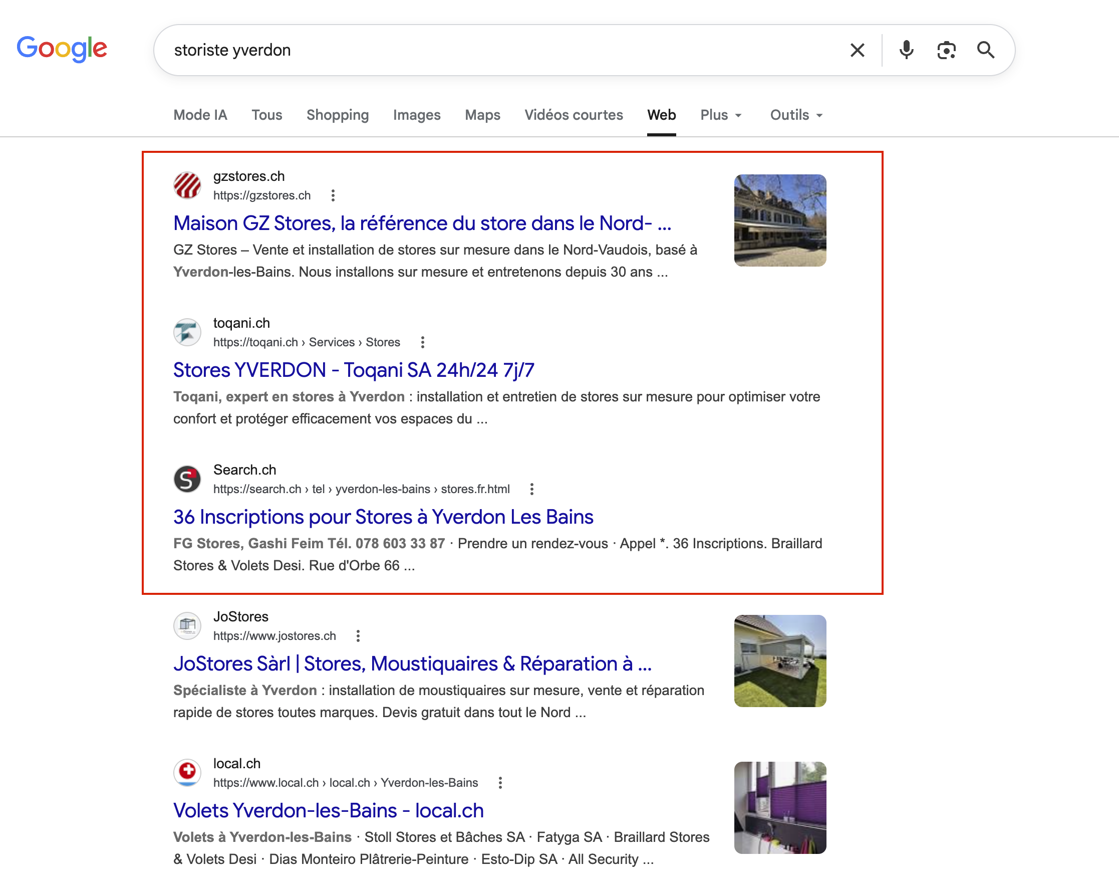 Résultat google storiste yverdon